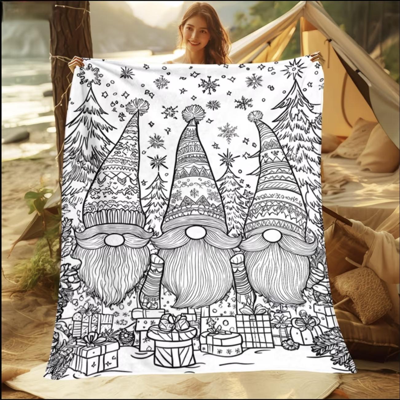 chrismast dwarf coloring blanket for families 