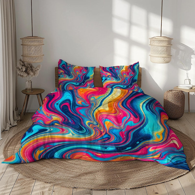 Boho psychedelic bedding