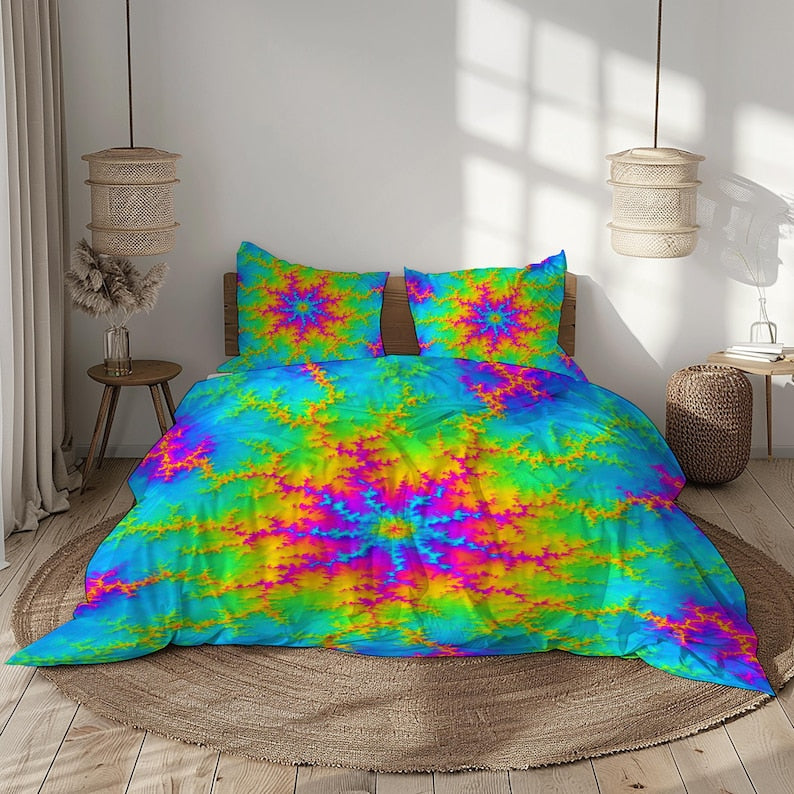 Colourful boho quilt cover