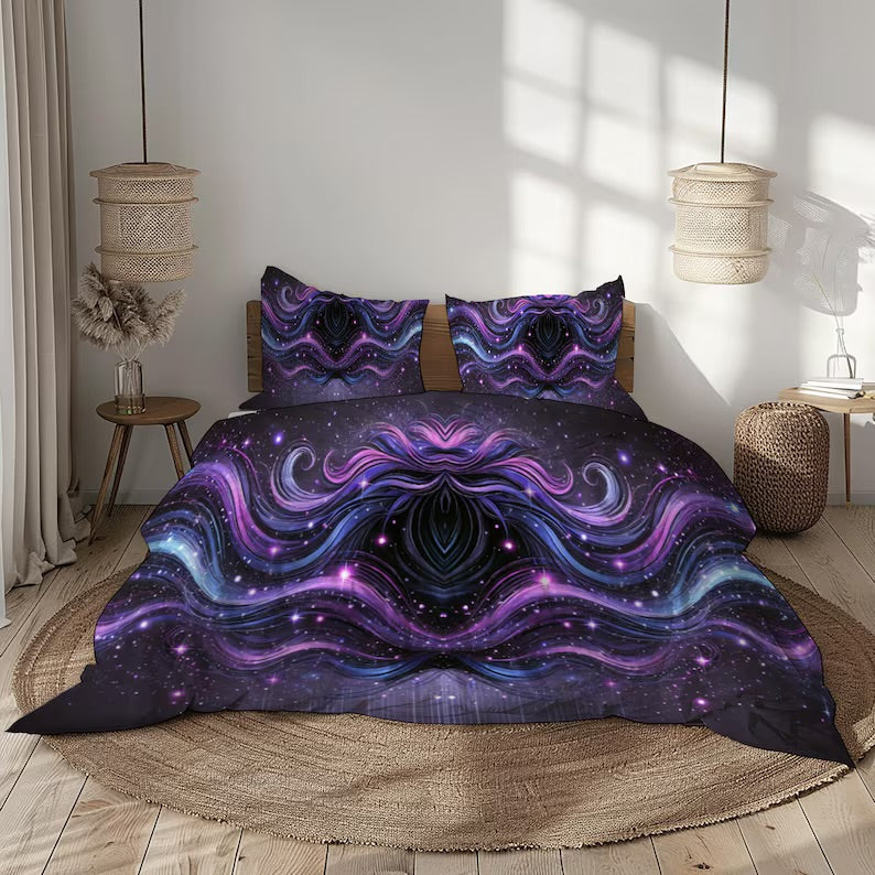 Colourful psychedelic bedroom bedding