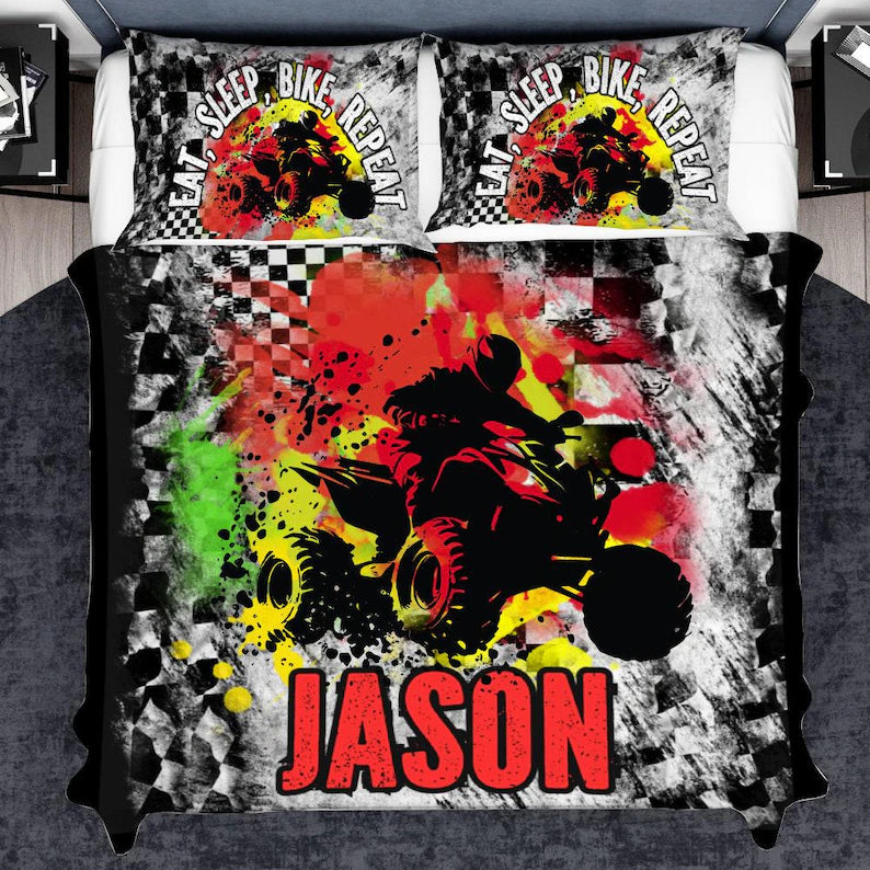 Quad Bike Personalized Doona Cover Set – Custom ATV Bedding for Kids, Teens & Adventure Lovers