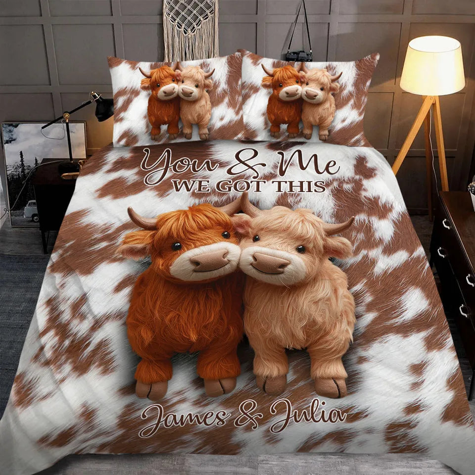 Personalized Couple Bedding Set – Custom His & Hers Quilt Cover & Pillow Cases