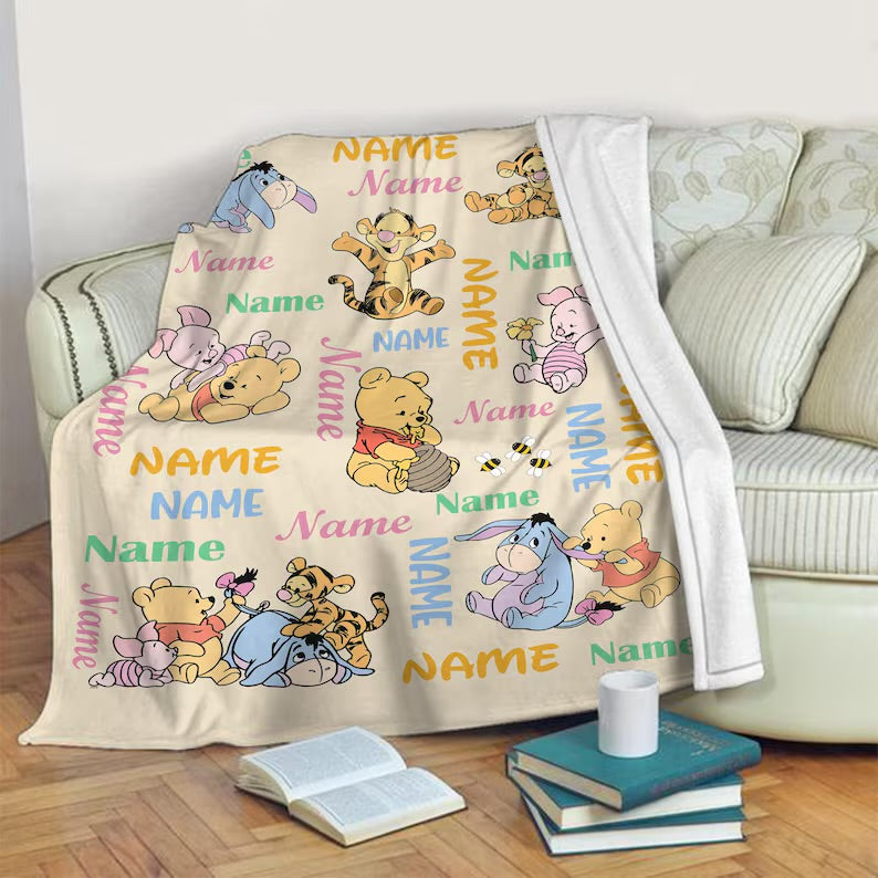 Personalised Kids Blanket – Custom Name Blanket with Favourite Characters & Superheroes
