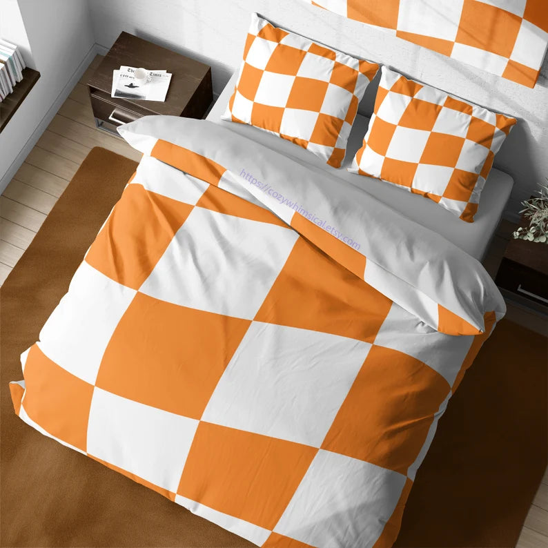 Vintage 70’s Bedding Set – Retro Pattern Duvet Cover & Pillow Cases | Mid-Century Style