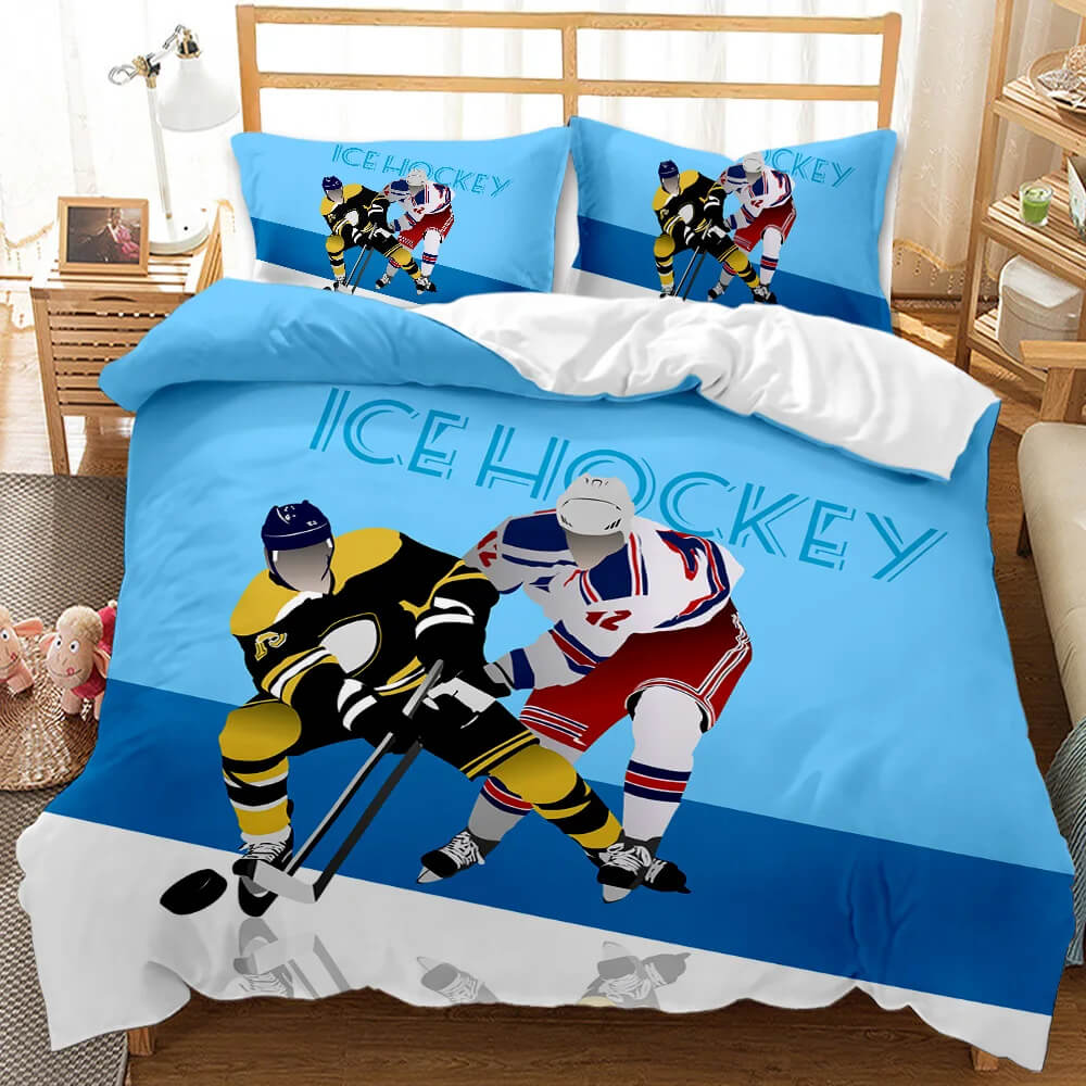 Ice Rink Pattern Duvet Cover Set for Boys