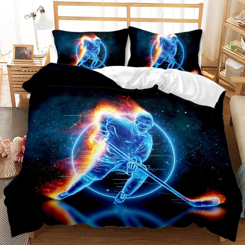 Youth Ice Hockey Bedding Set for Bedroom Decor