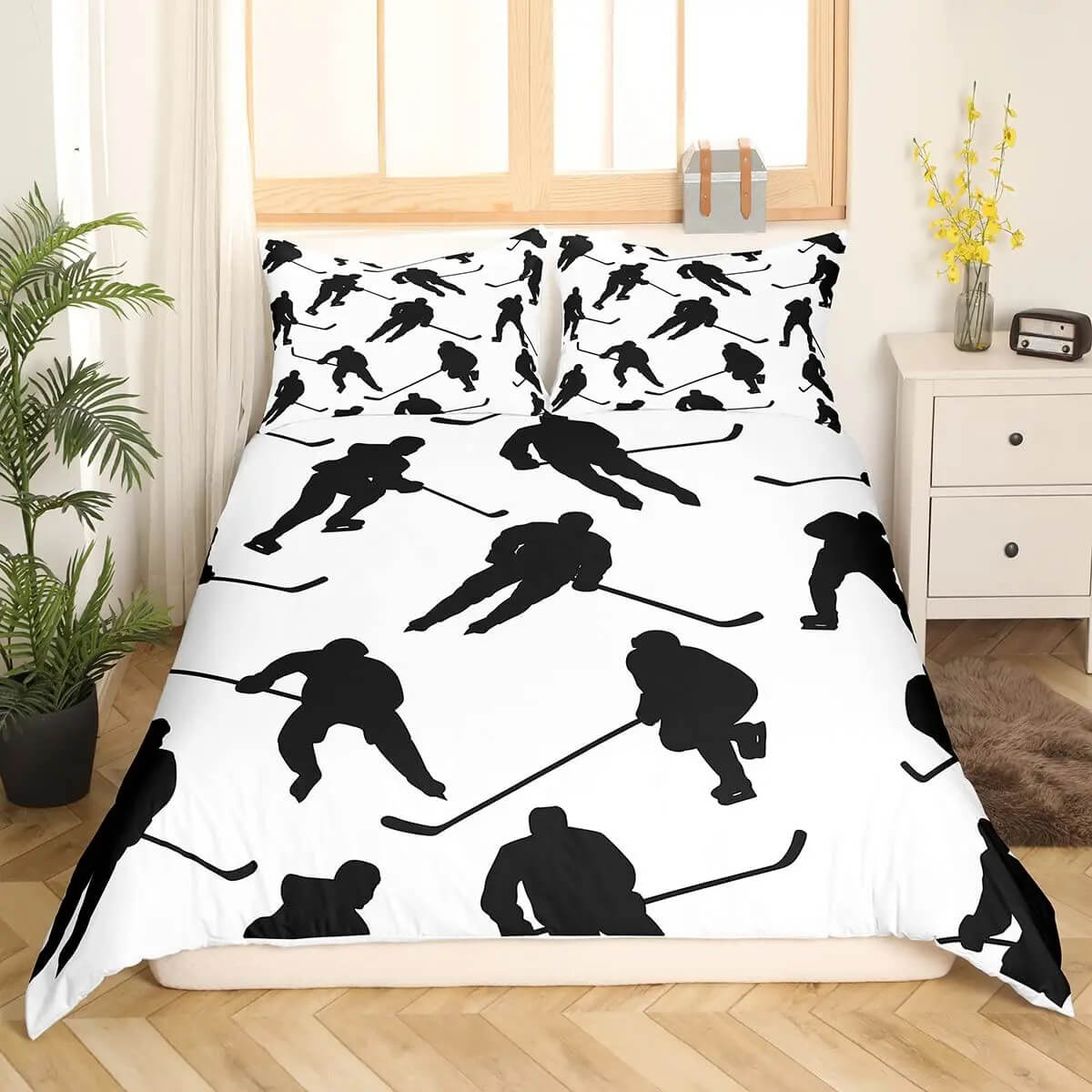 Ice Hockey Arena Bedding Decor for Kids