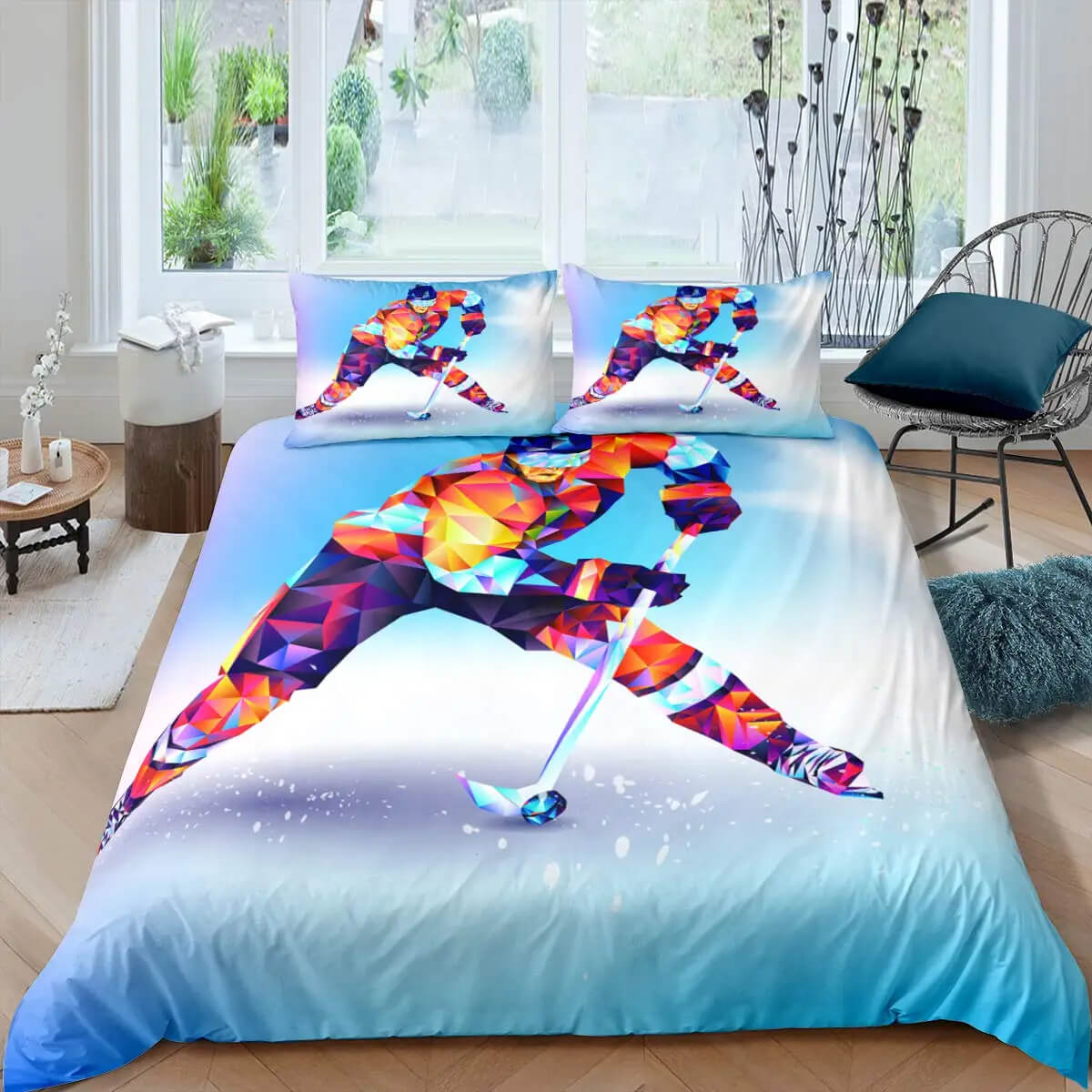Modern Ice Hockey Bed Set for Kids Room Decor