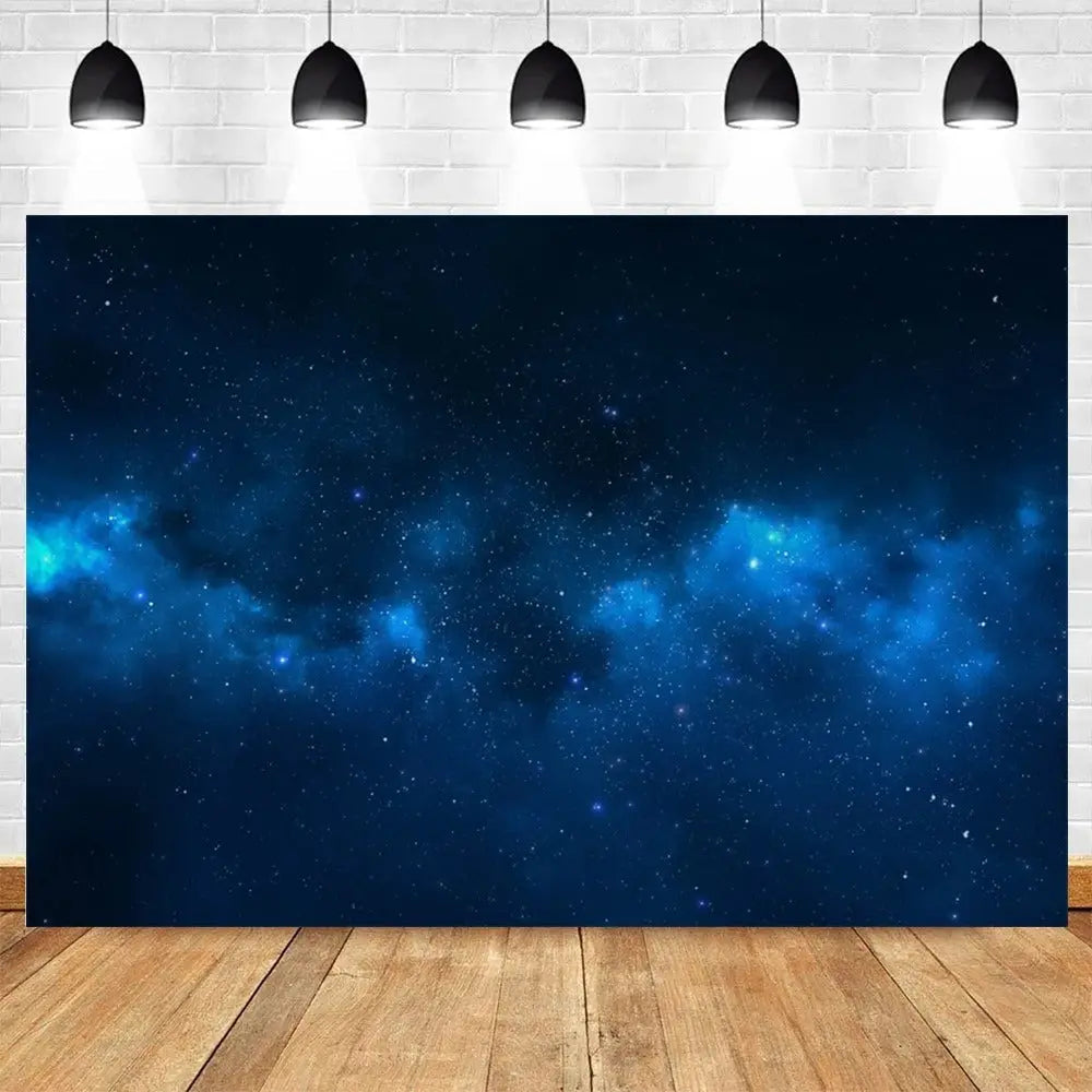 Interstellar galaxy cosmos drape with vibrant space print