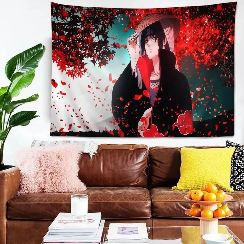 Ninja anime tapestry with Itachi artwork