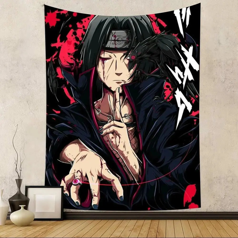 Itachi Uchiha HD printed fabric hanging