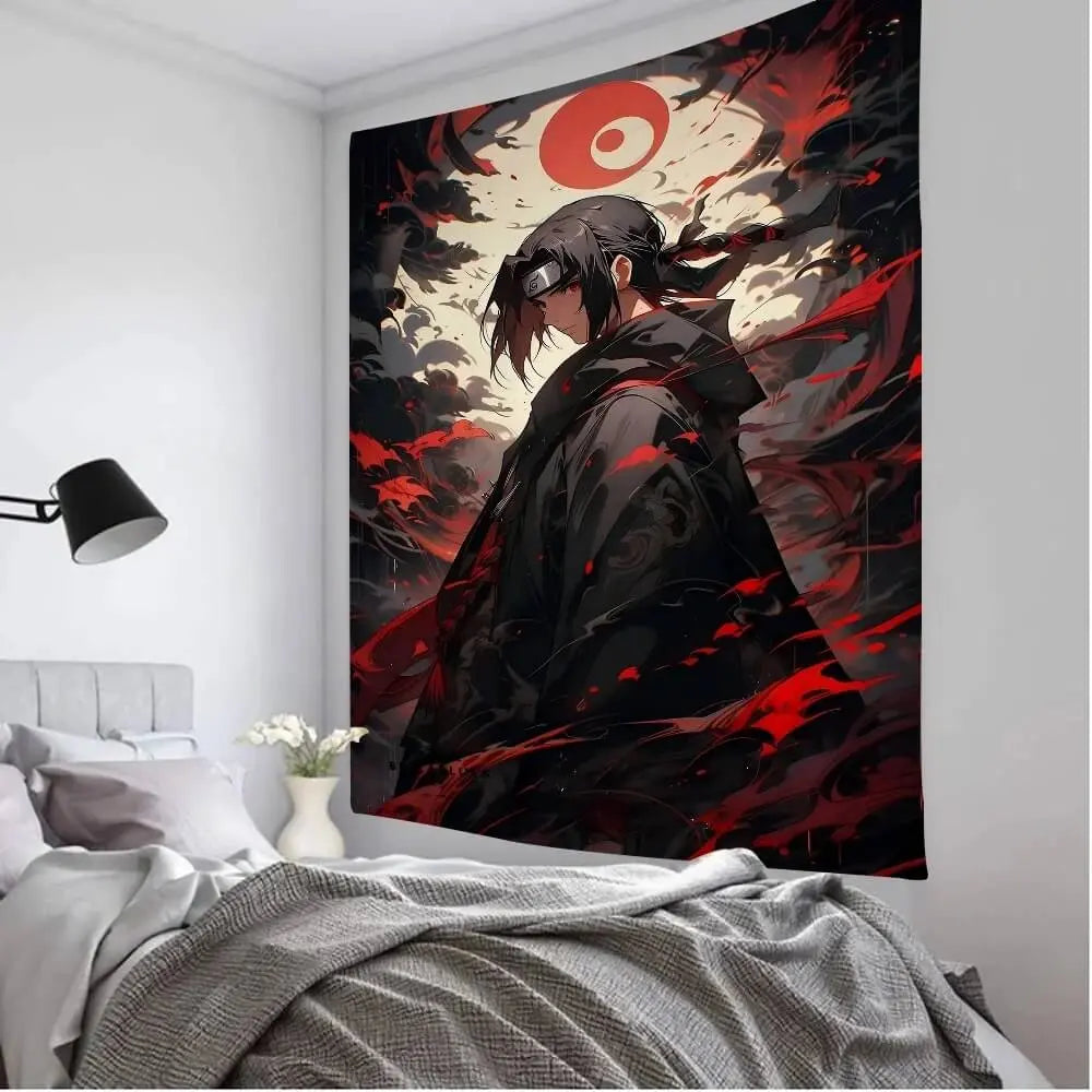 Ninja anime tapestry with Itachi artwork