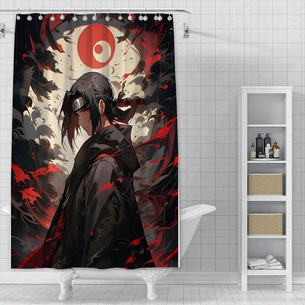 Waterproof Naruto Itachi bathroom curtain for fans