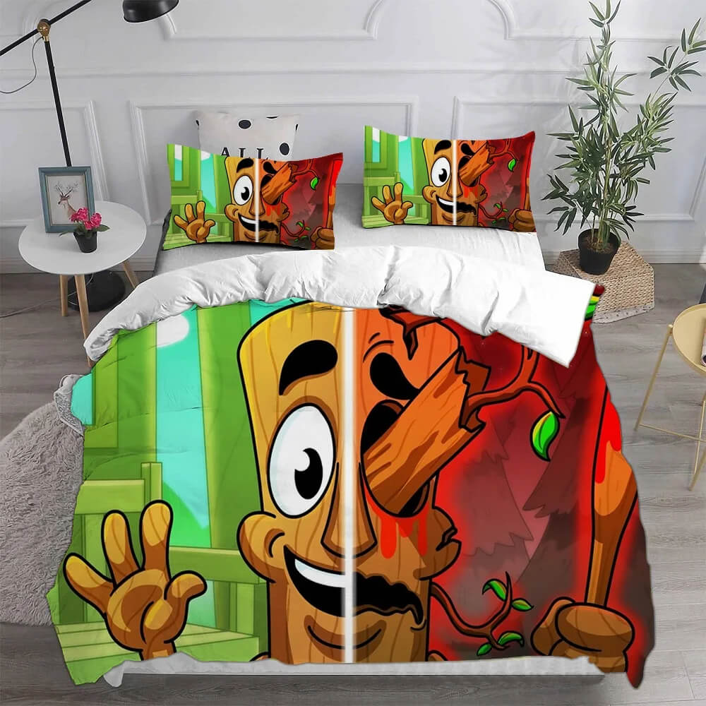 Italian Brainrot Tung Tung Sahur 3D duvet cover bedding set