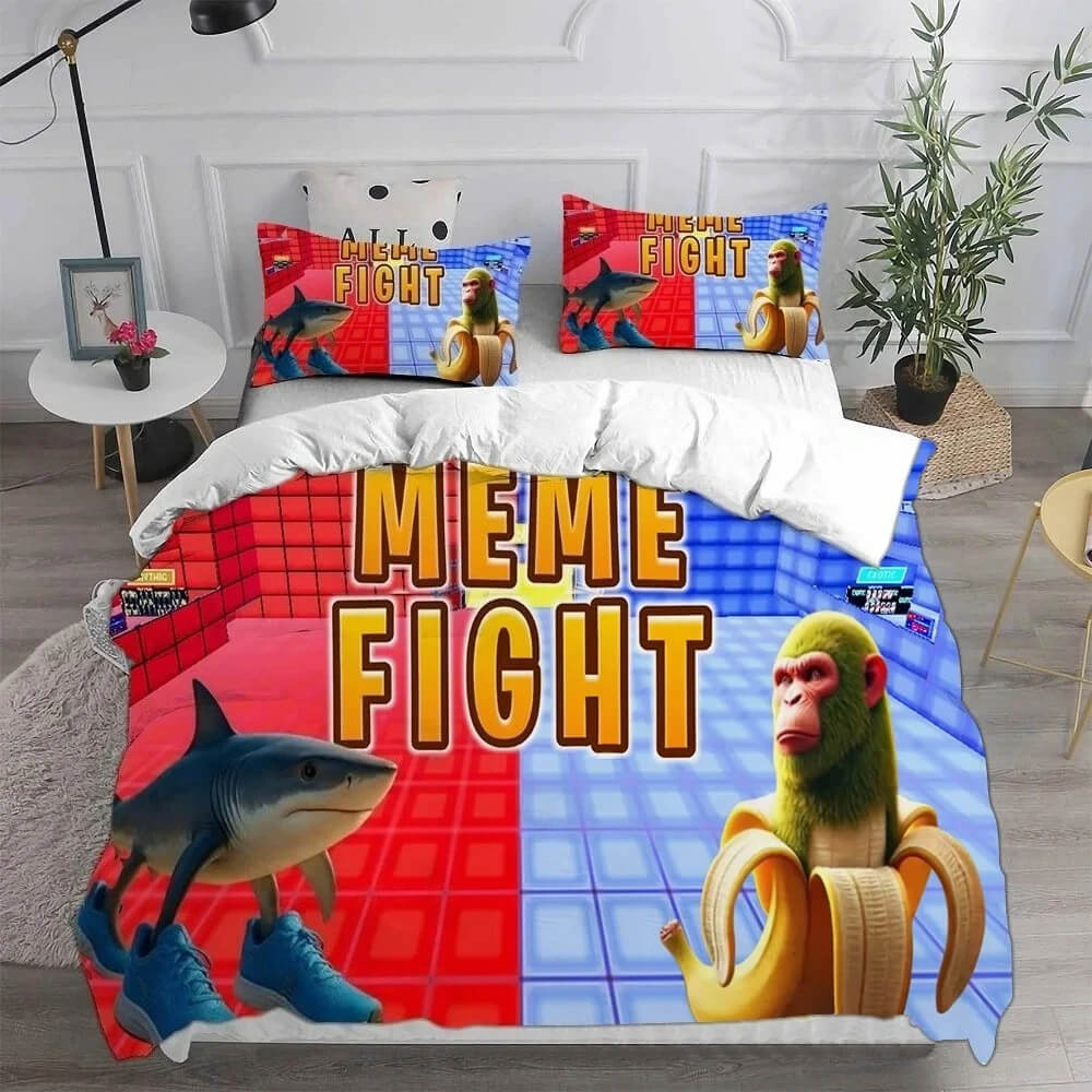 3D meme duvet cover close-up print