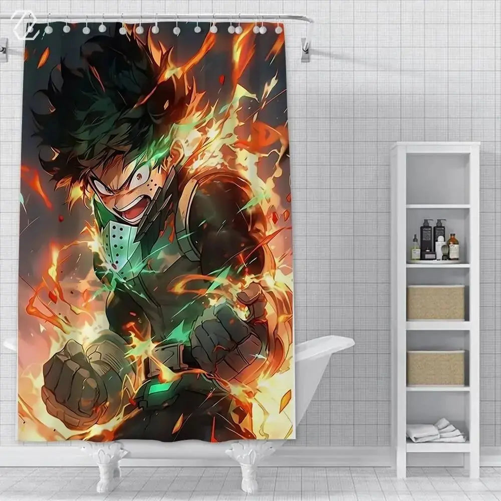 My Hero Academia waterproof shower curtain with Deku