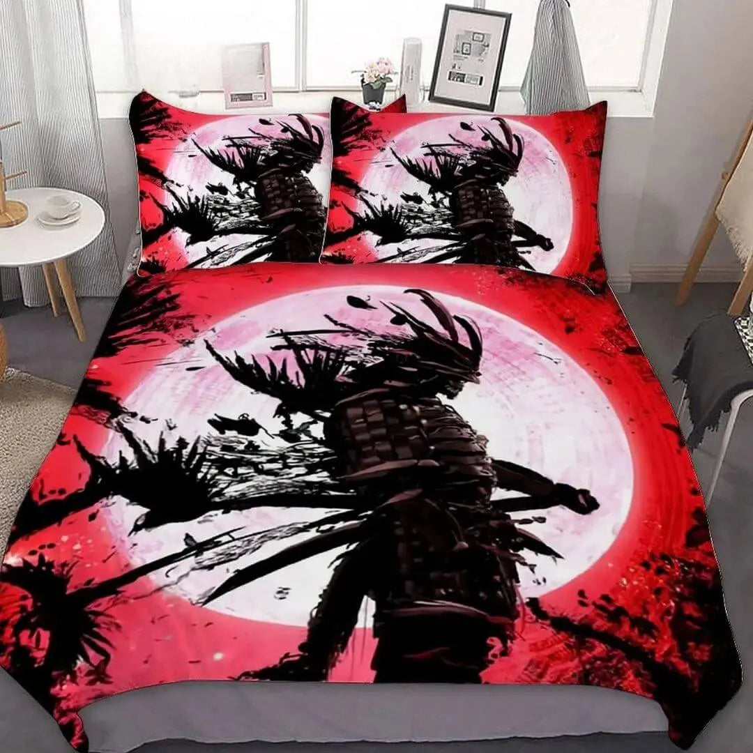 Japanese Samurai Warrior Quilt Cover