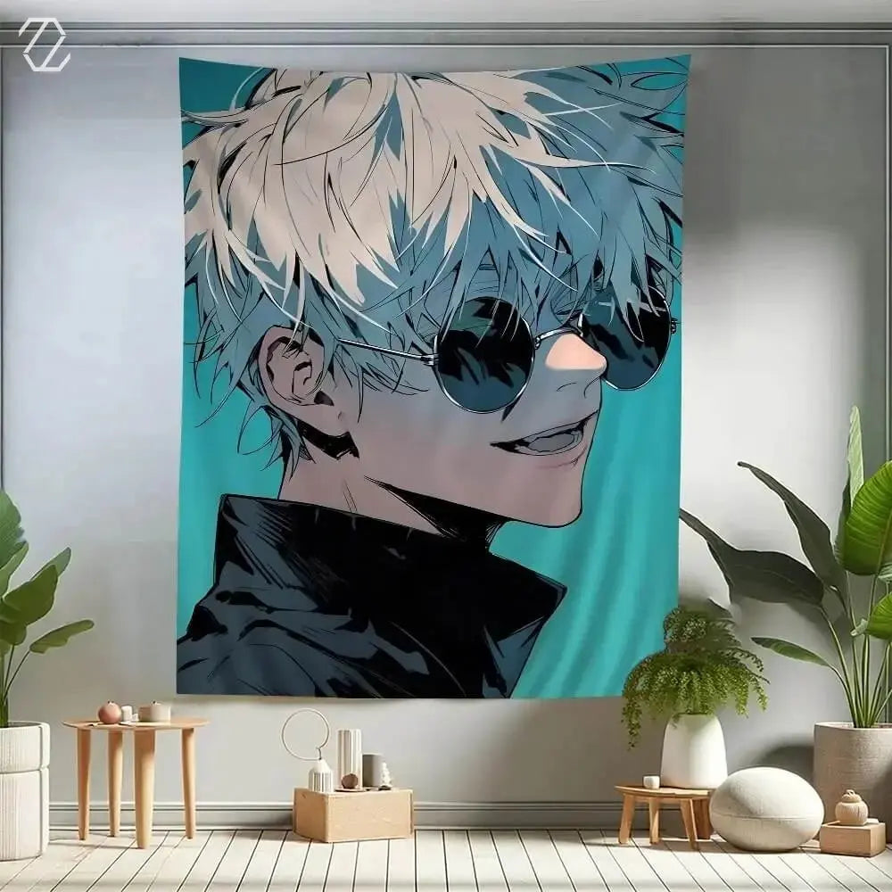 Unique anime wall tapestry perfect for anime-themed room decor