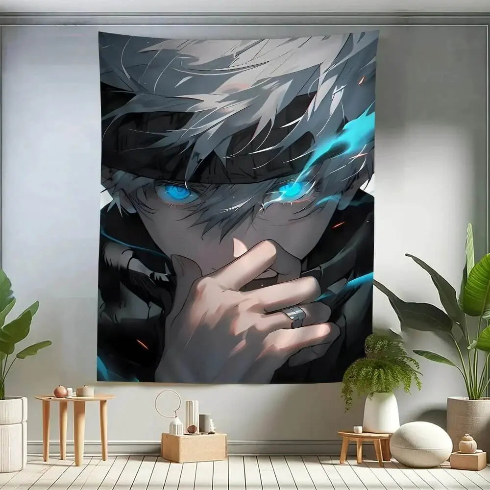 Anime Tapestry Gojo Satoru Polyester Fabric Wall Art