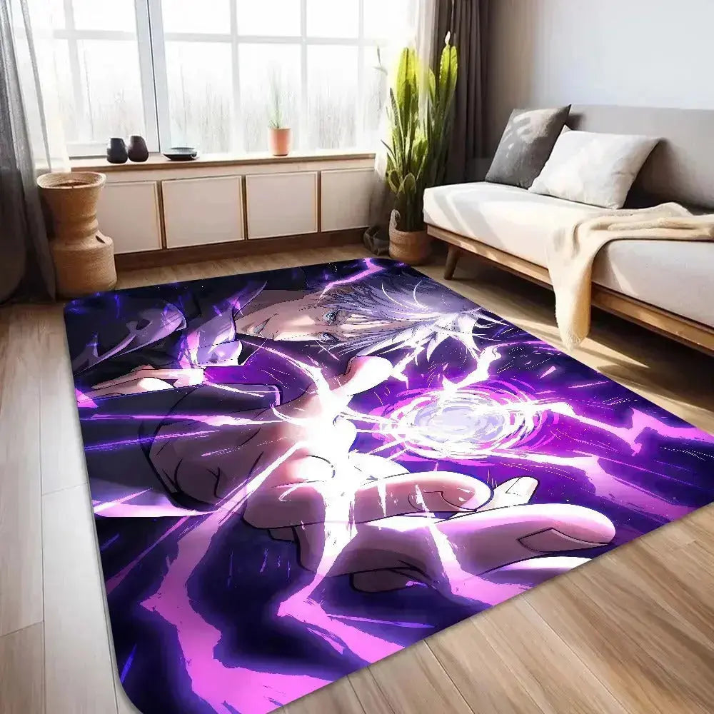 Stylish anime rug featuring Gojo and Itadori for teenage bedroom decor