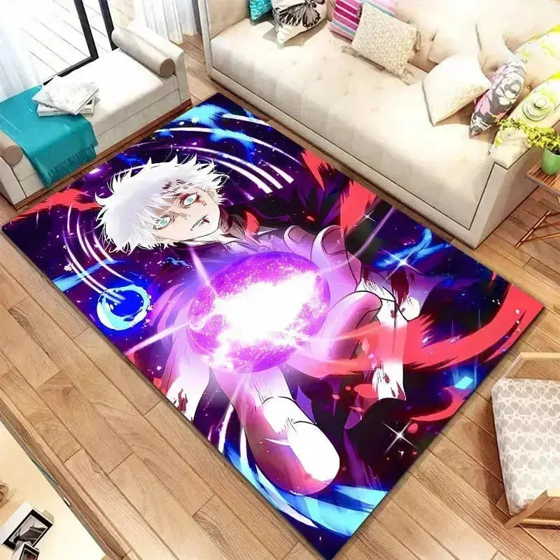 Cozy and soft anime rug with Gojo and Itadori for bedrooms