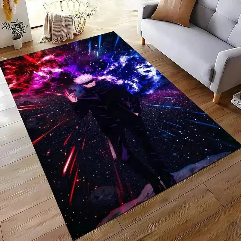 High-resolution anime carpet with Satoru Gojo and Yuji Itadori