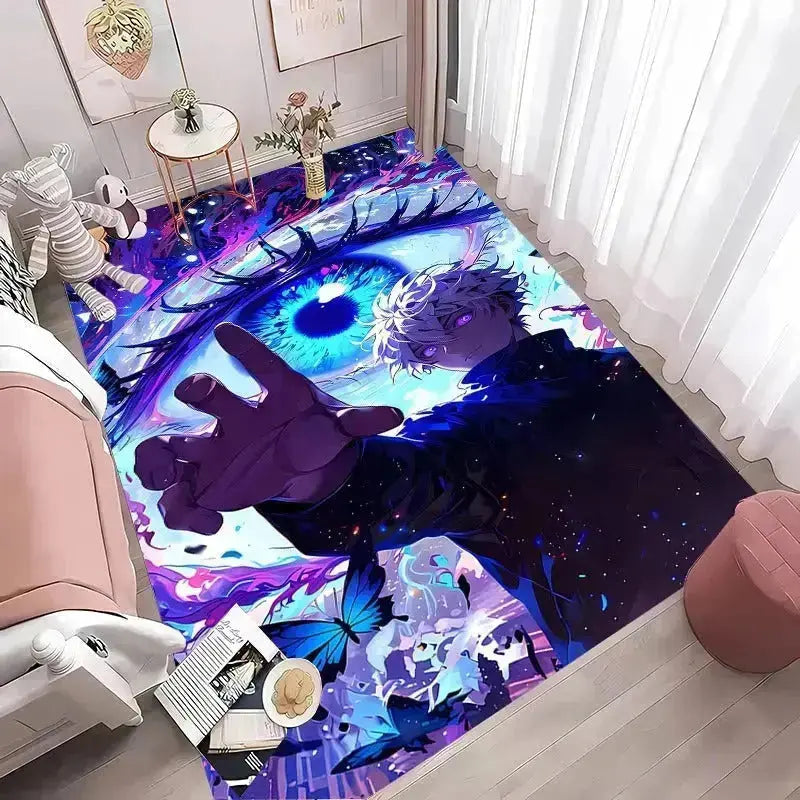 Anime floor accessory rug with Gojo and Itadori character artwork