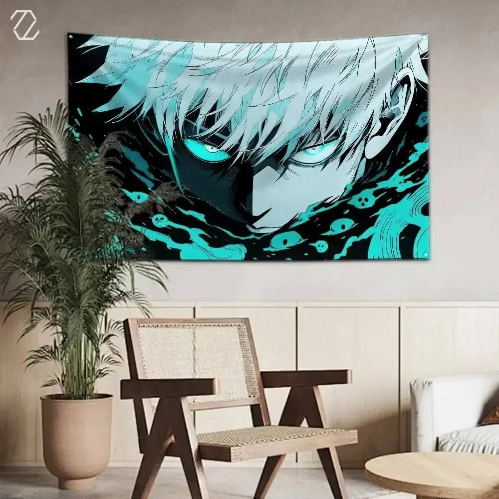 Anime Tapestry Gojo Satoru Polyester Fabric Wall Art