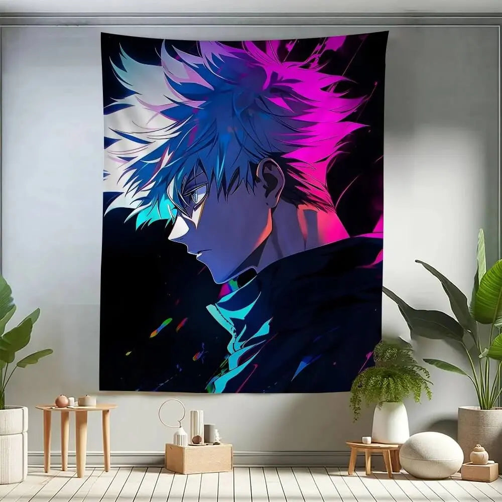 Anime Tapestry Gojo Satoru Polyester Fabric Wall Art