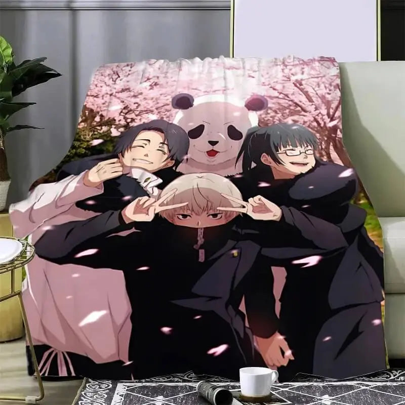 Jujutsu Kaisen Toge Inumaki & Panda Throw Blanket