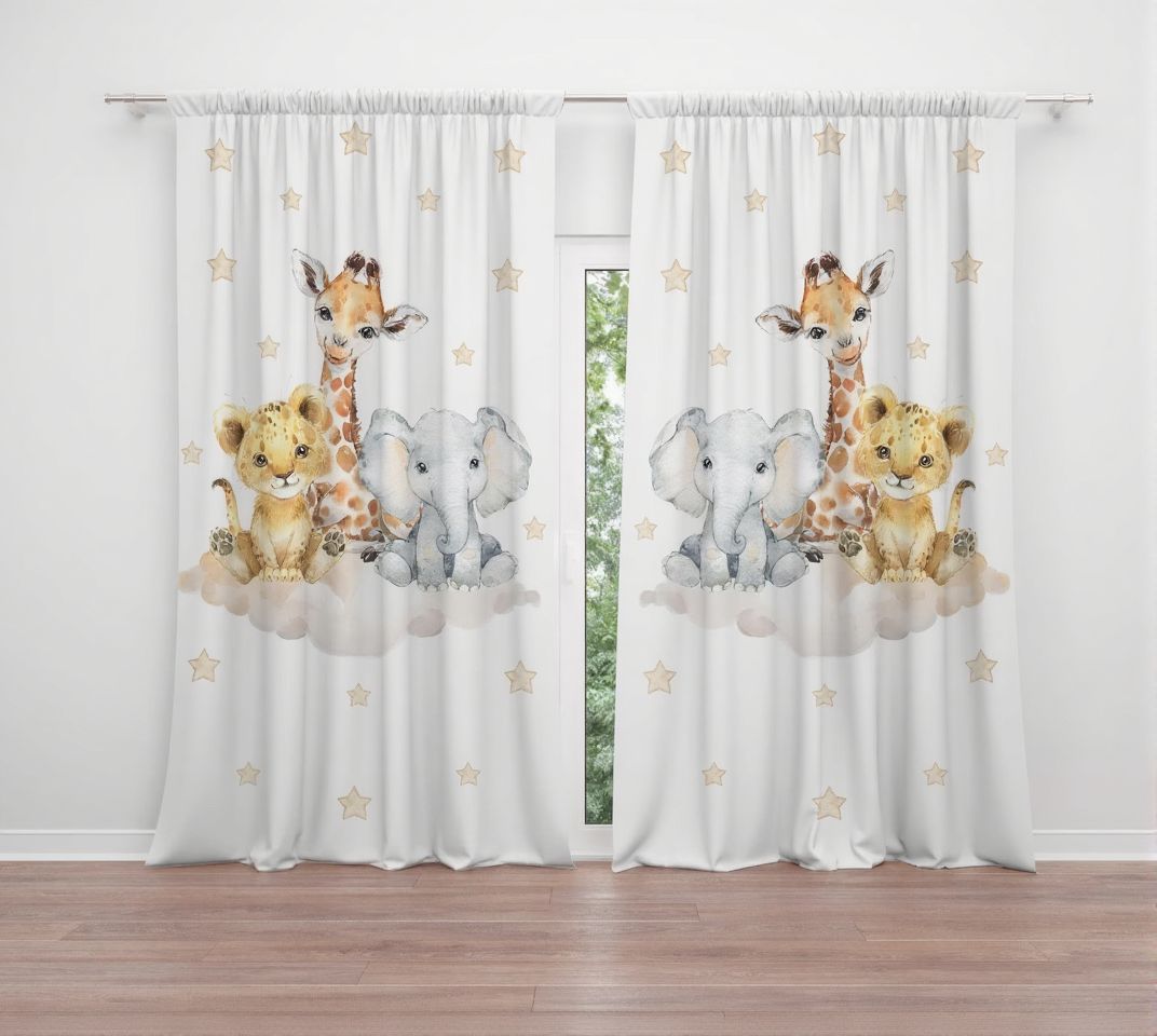 Jungle theme curtains for kids and childrens