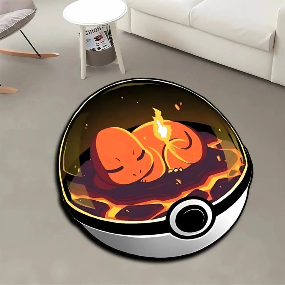 Cute Pokémon Charmander Cartoon Rug for Anime Fans Room Decor