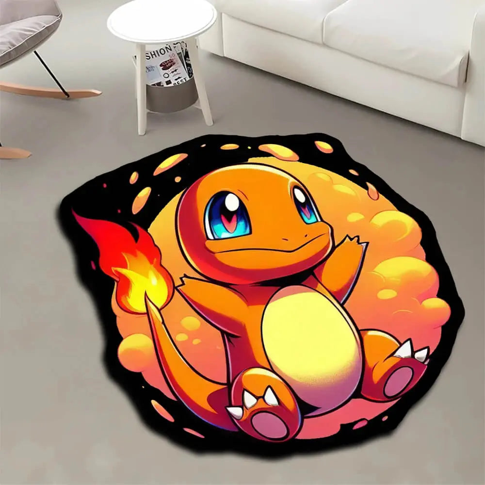 Kawaii Pokémon Charmander Bedroom Carpet for Kids and Teens