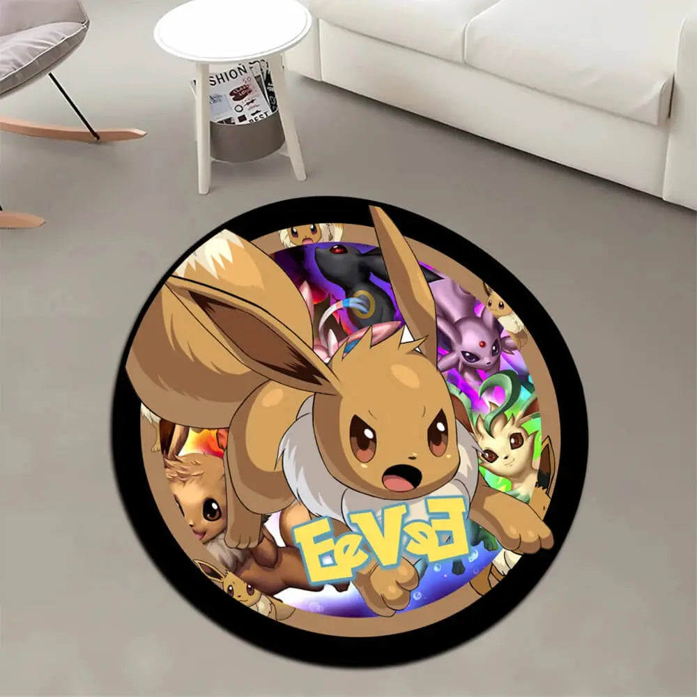 Pokémon Eevee Character Irregular Mat for Cozy Living Room Decor