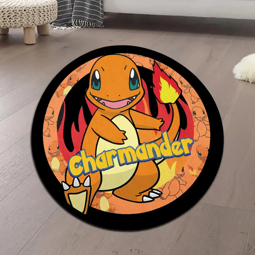 Cute Pokémon Charmander Anime Floor Rug Perfect Gift for Kids and Teens