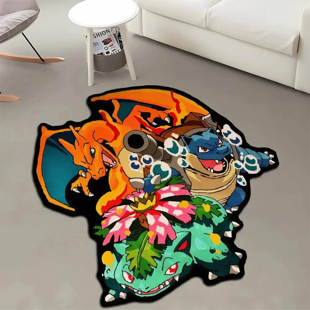 Cute Pokémon Charizard Irregular Rug for Nursery Room Decor