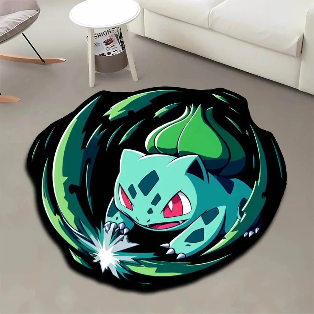 Kawaii Pokemon Bulbasaur Anime Rug for Cozy Bedroom Decoration