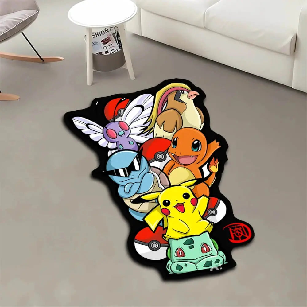 Pokémon Pikachu & Pokeball Irregular Rug for Playroom and Living Room