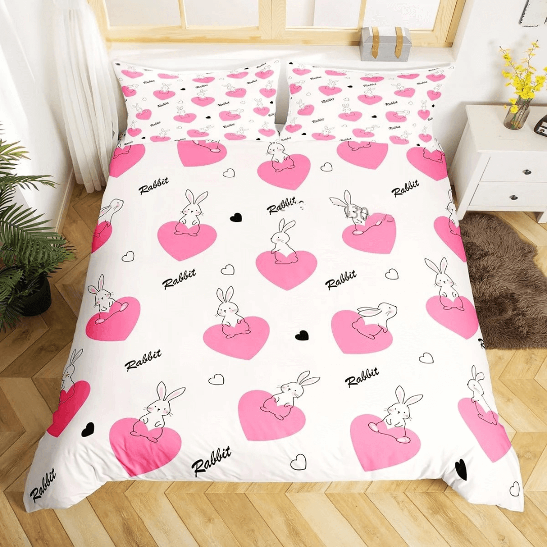 Cute kids animal doona cover bunny rabbit print