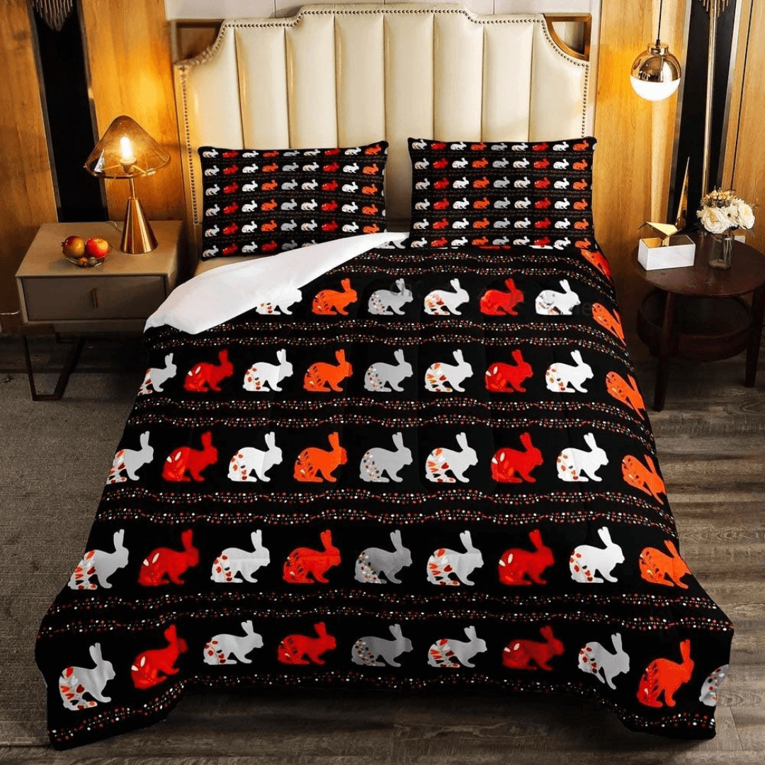 Kids bunny rabbit quilt cover animal bedding set