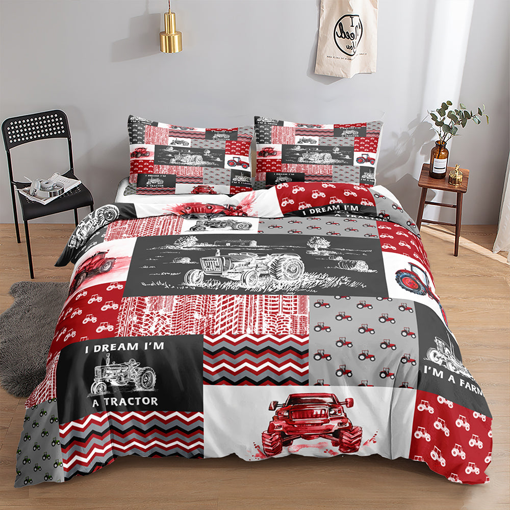 fun construction truck duvet cover set