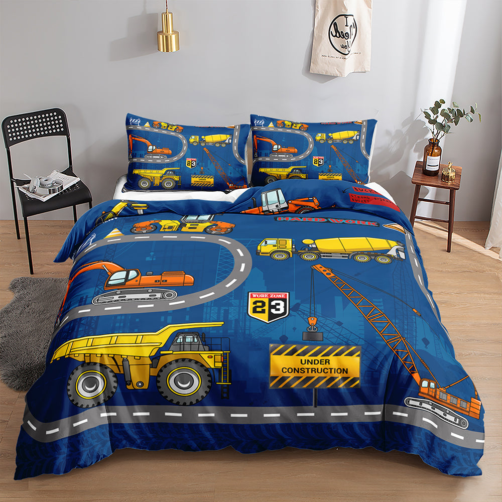 construction vehicle bedding for boys