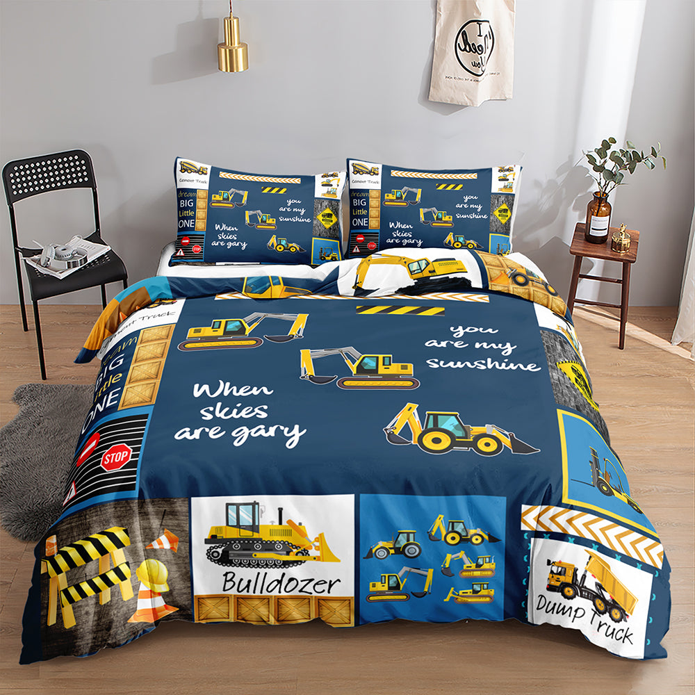 kids construction themed quilt cover
