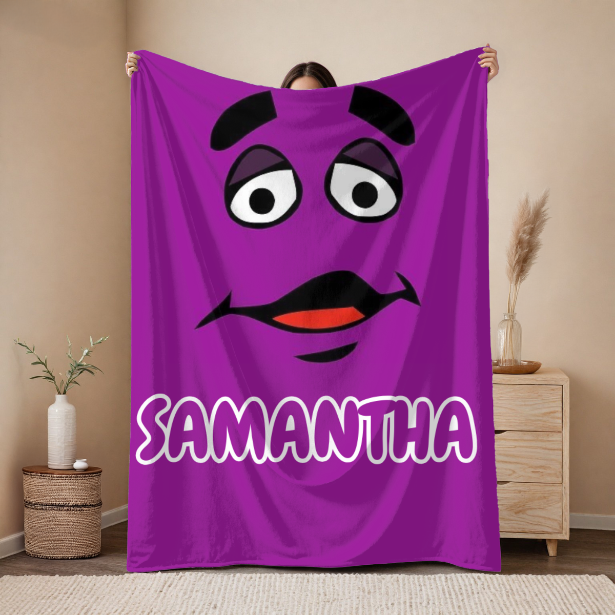 Kids’ Custom Grimace Blanket | Personalised McDonald’s Character Blanket