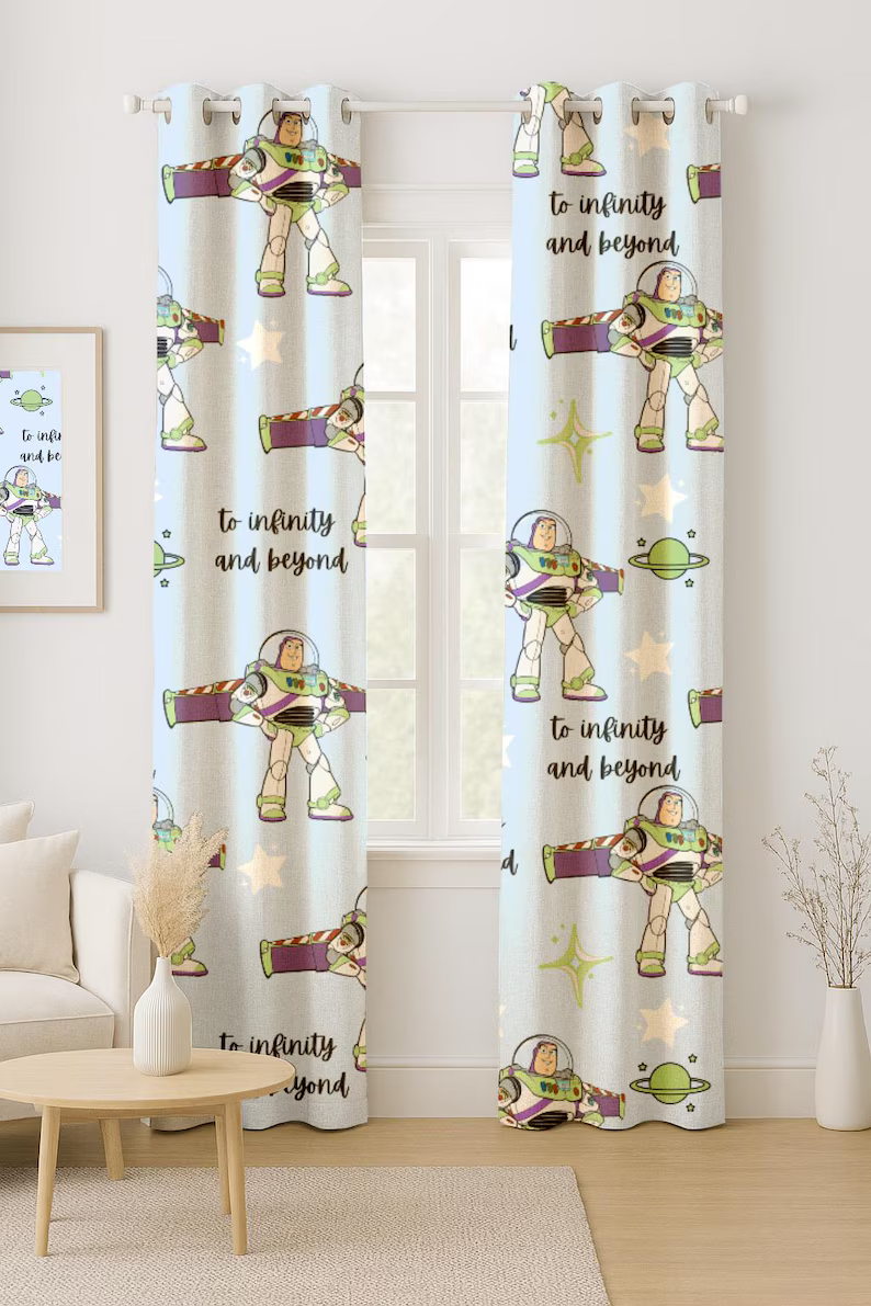 Toy Story Buzz Lightyear cartoon curtains for kids room decor