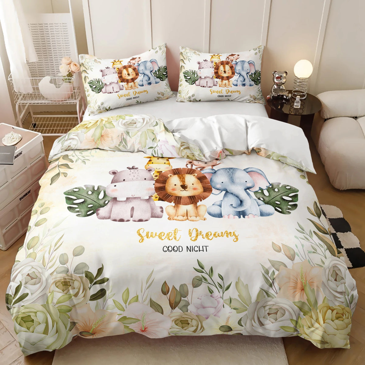 kids safari forest animals duvet cover