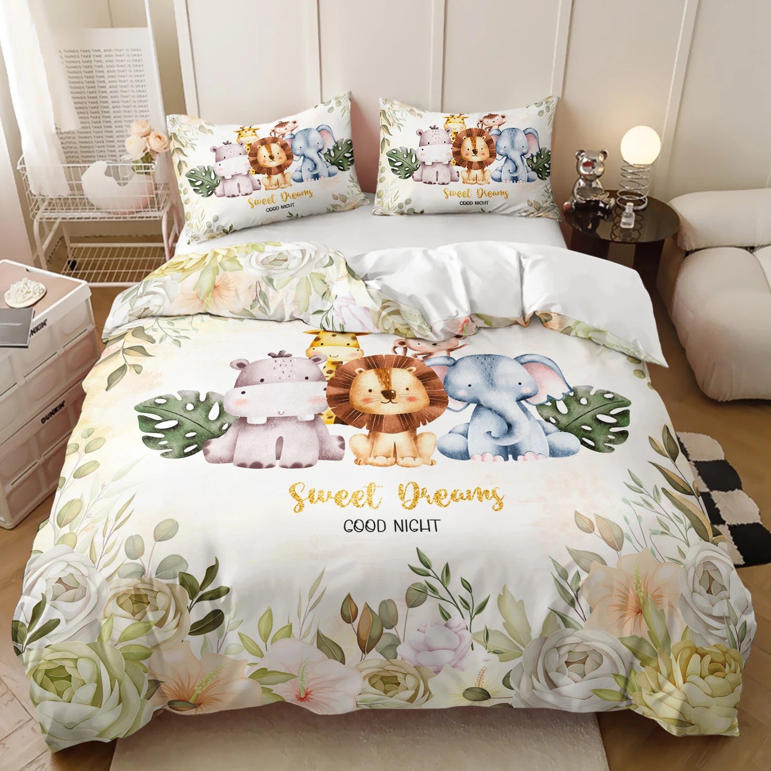 kids safari forest animals duvet cover