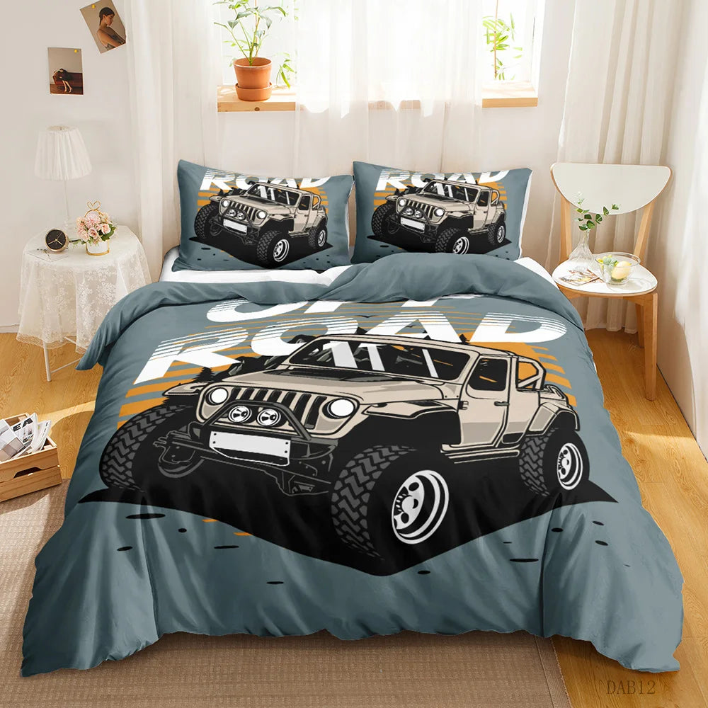 Monster truck quilt cover for kids gift