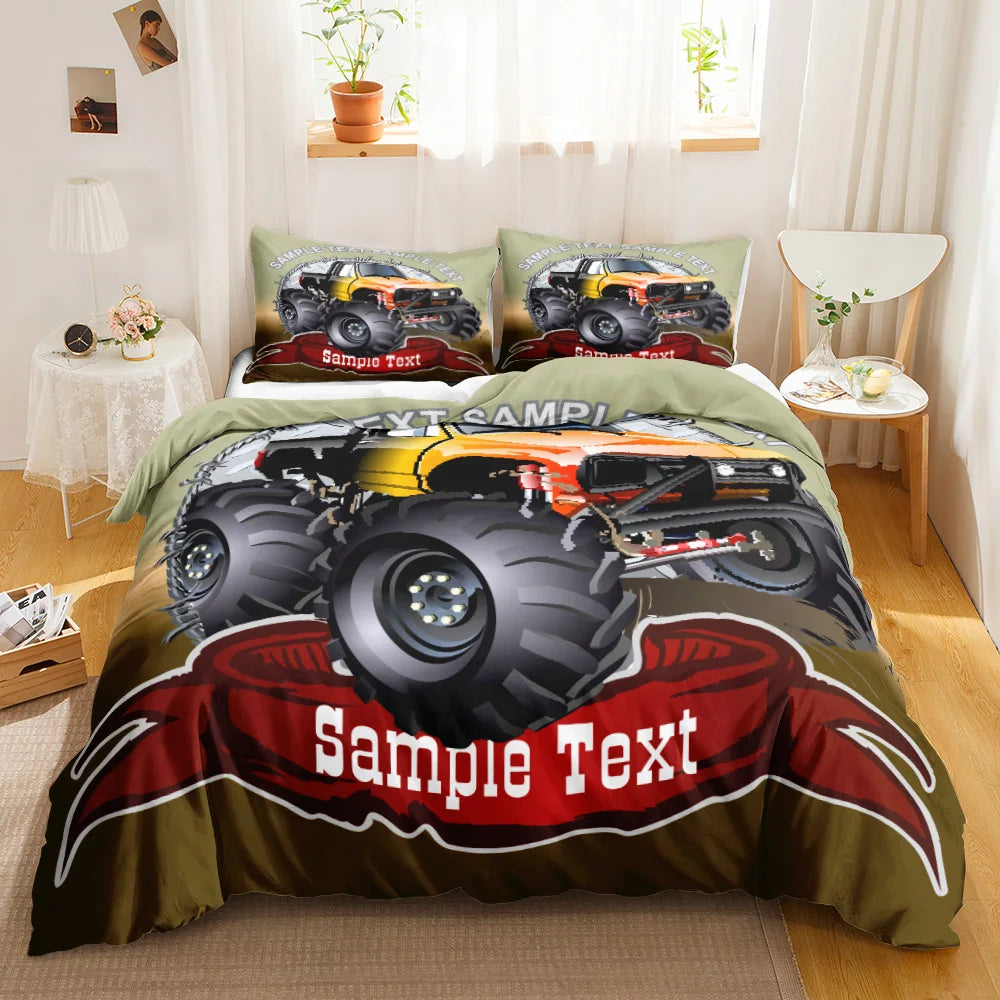 Off-road monster truck bedroom decor Truck lover bedding set