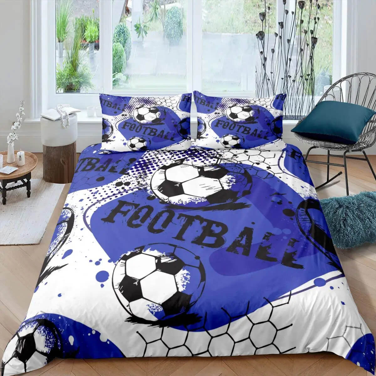 Soccer bedding quilt cover for boys and teens